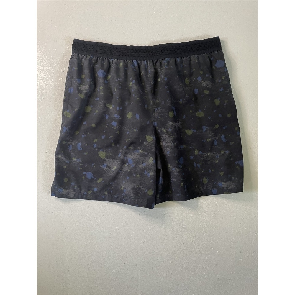 Fabletics Large Lx7" Black Print Fundamental Unlined Training‎ Mens Shorts